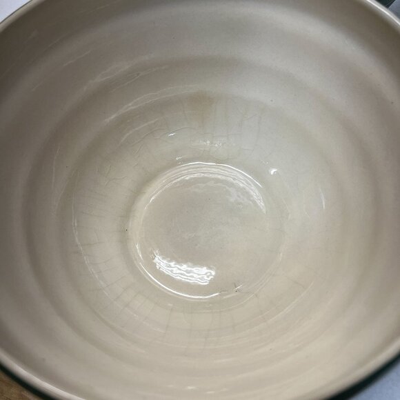 Vintage New Debco Teal Green & Cream Ceramic Mixing Bowl Set Of 3 Collectable - Picture 7 of 8